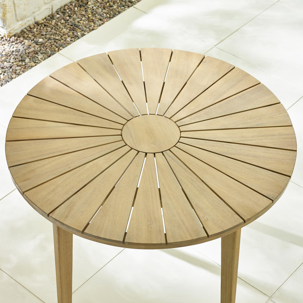 Tari Wood 4 Seat Round Garden Dining Table