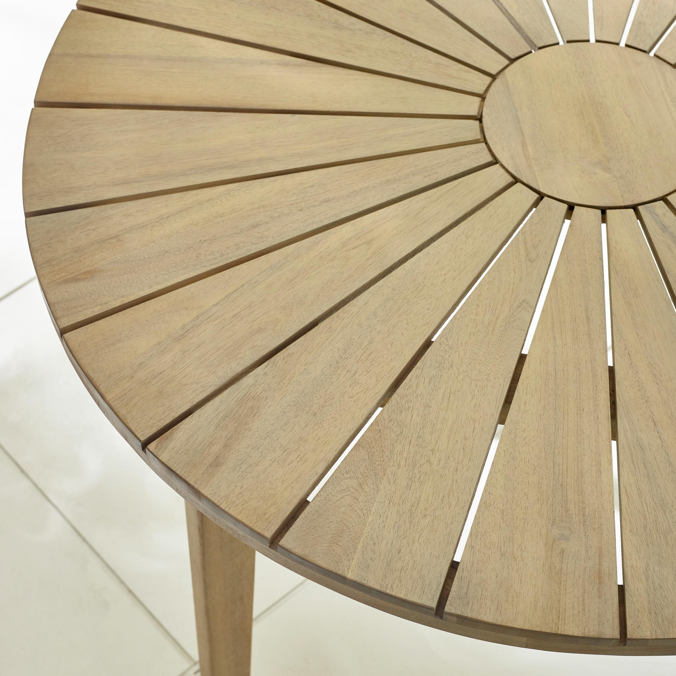 Tari Wood 4 Seat Round Garden Dining Table