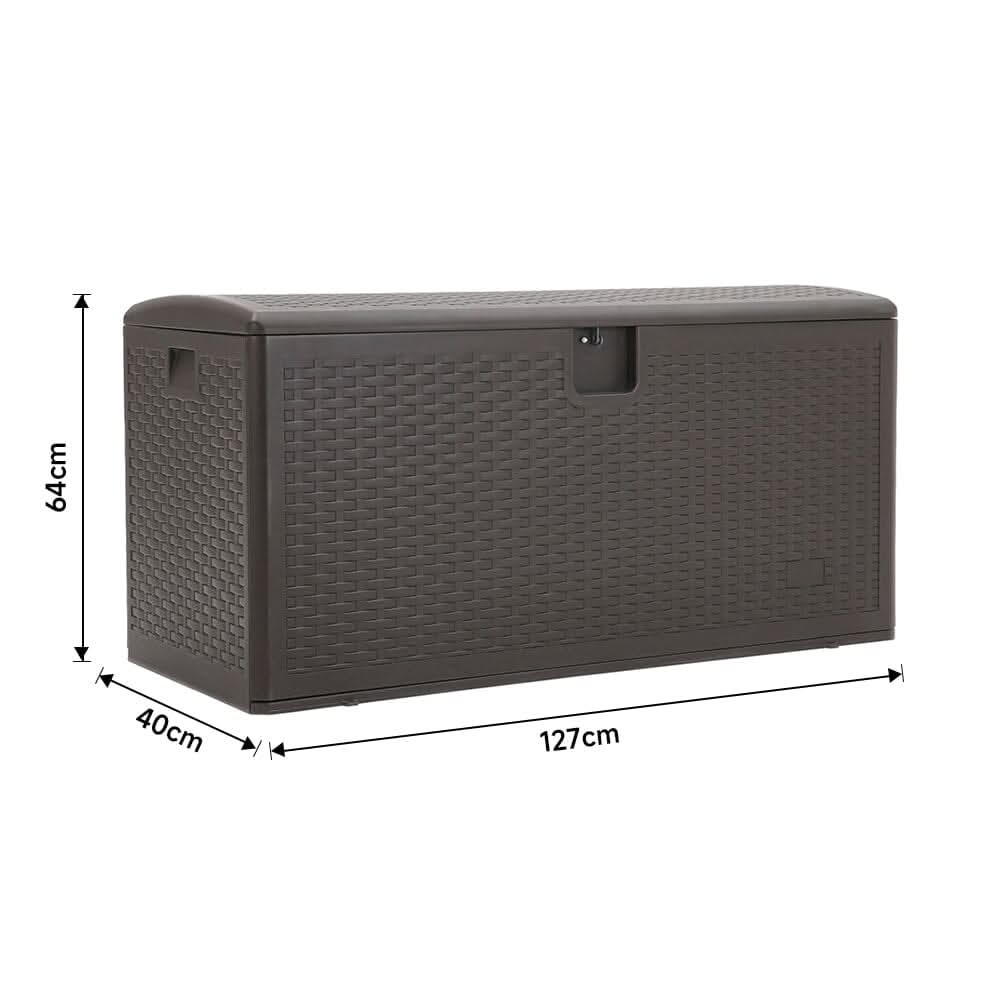 127cm W Rattan Garden Storage Outdoor Deck Box