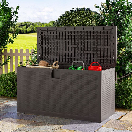 127cm W Rattan Garden Storage Outdoor Deck Box