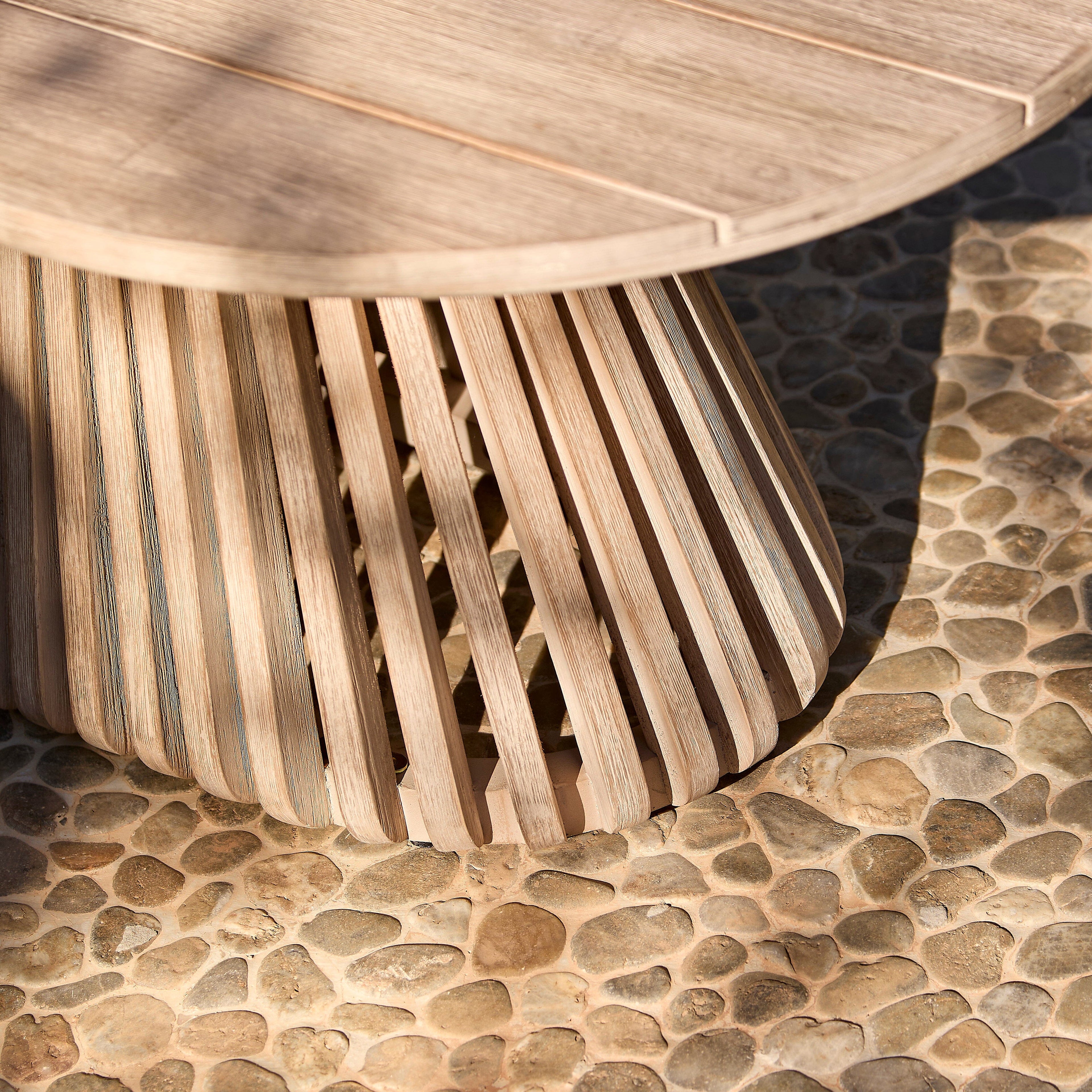 Willow Oval Garden Coffee Table - Brushed Light Acacia