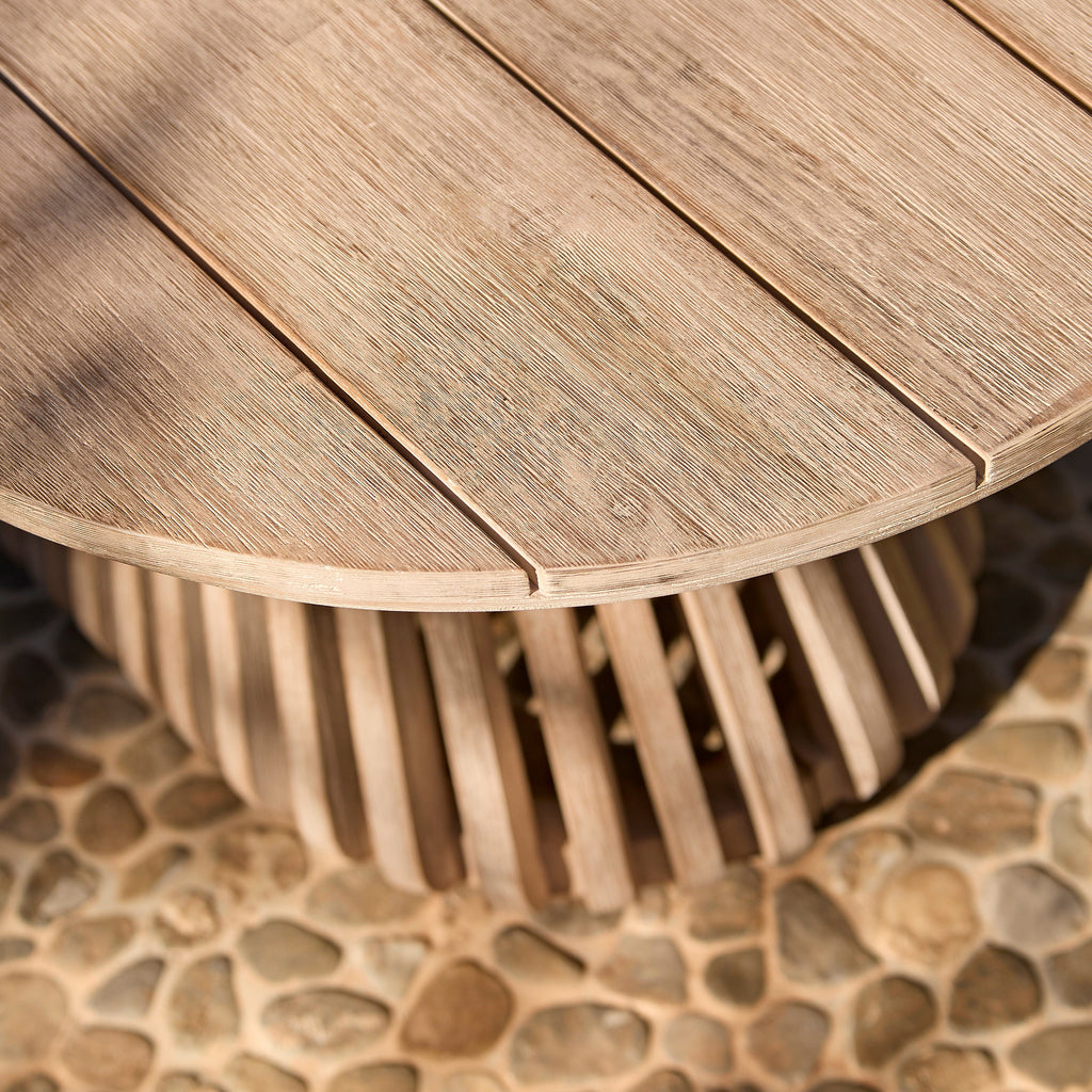 Willow Oval Garden Coffee Table - Brushed Light Acacia