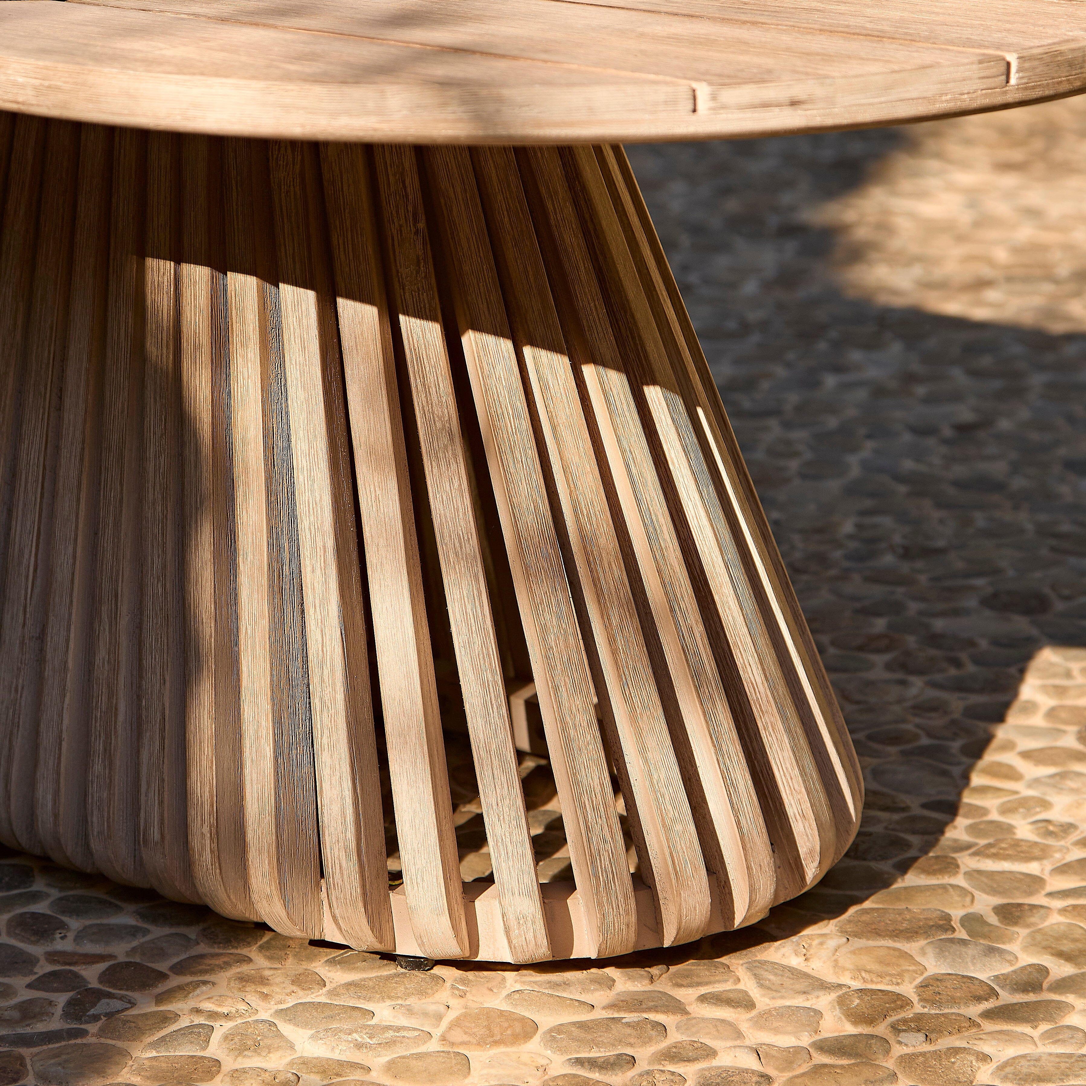 Willow Oval Garden Coffee Table - Brushed Light Acacia