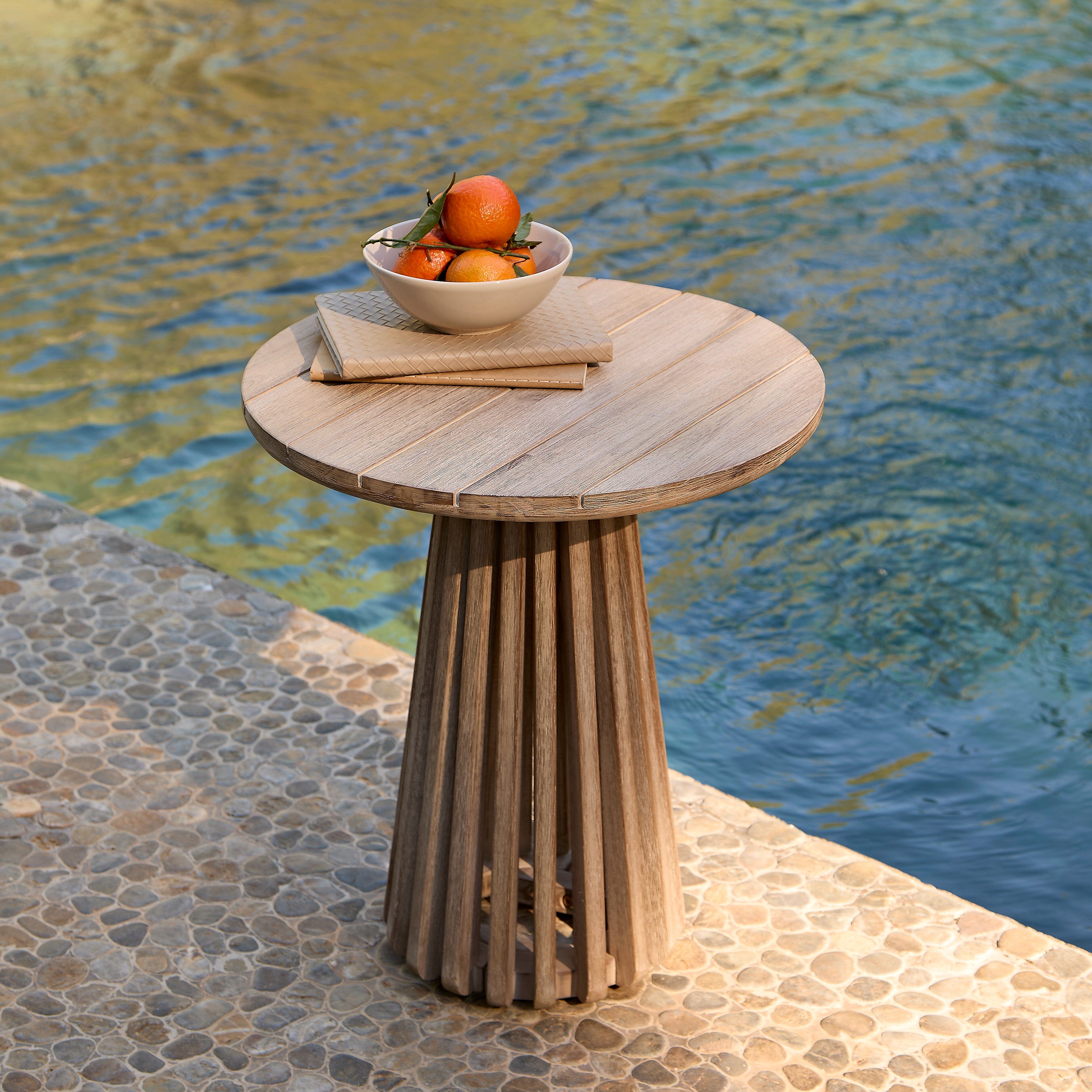 Shiro Wooden Garden Set with 3 Seater Sofa - 2 Shiro Sand Armchairs - Willow Coffee & Side Table