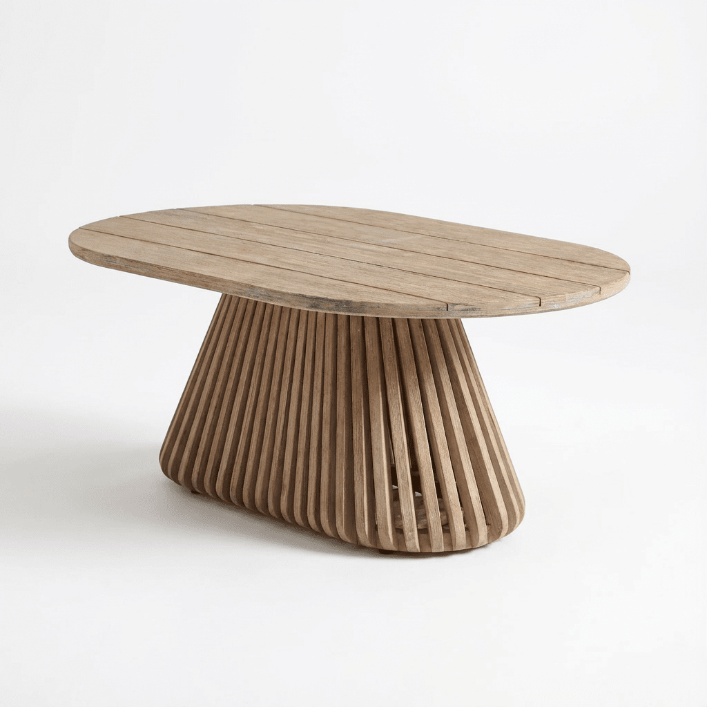 Willow Oval Garden Coffee Table - Brushed Light Acacia