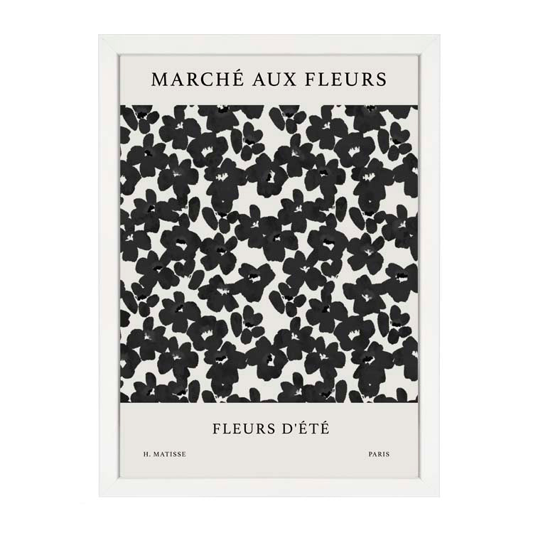 FRENCH FLEURS PRINT BLACK