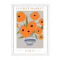 FLOWER MARKET PARIS ORANGE PRINT