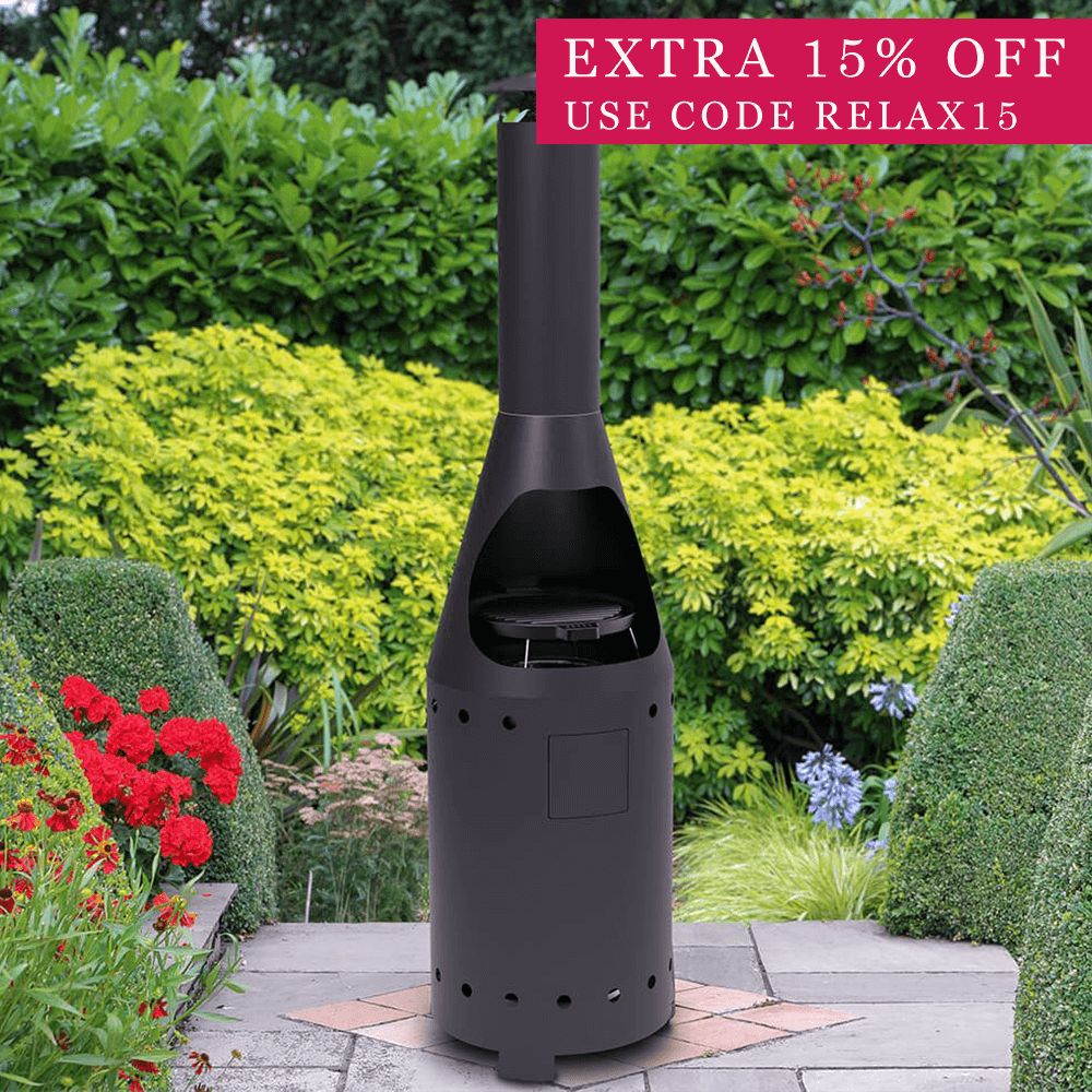 Casa Mia Alto Gas Chiminea With Cooking Griddle