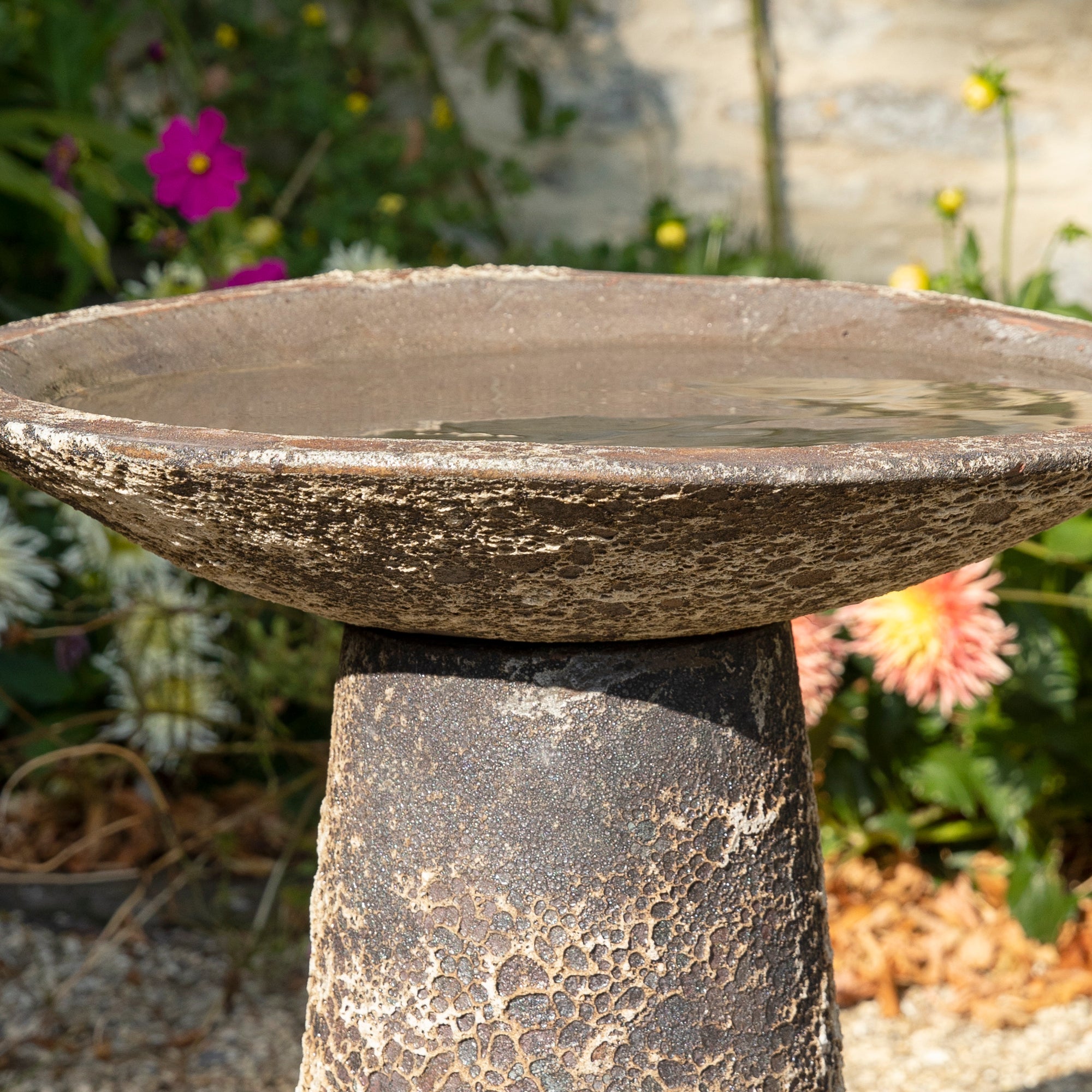 Ancient Stone Salt Glaze | Bird Bath