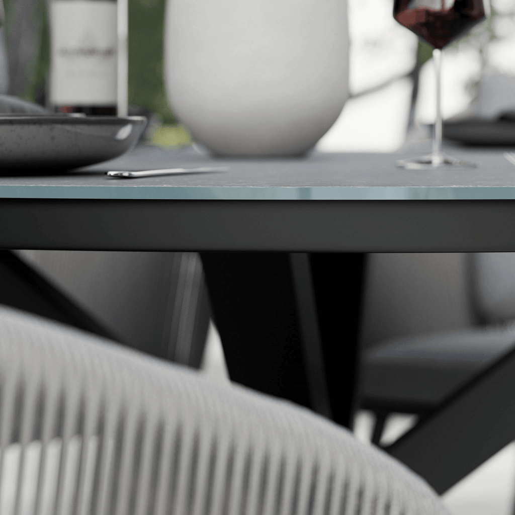 Aspen Outdoor 4 Seater Round Dining Table and Chairs - Grey