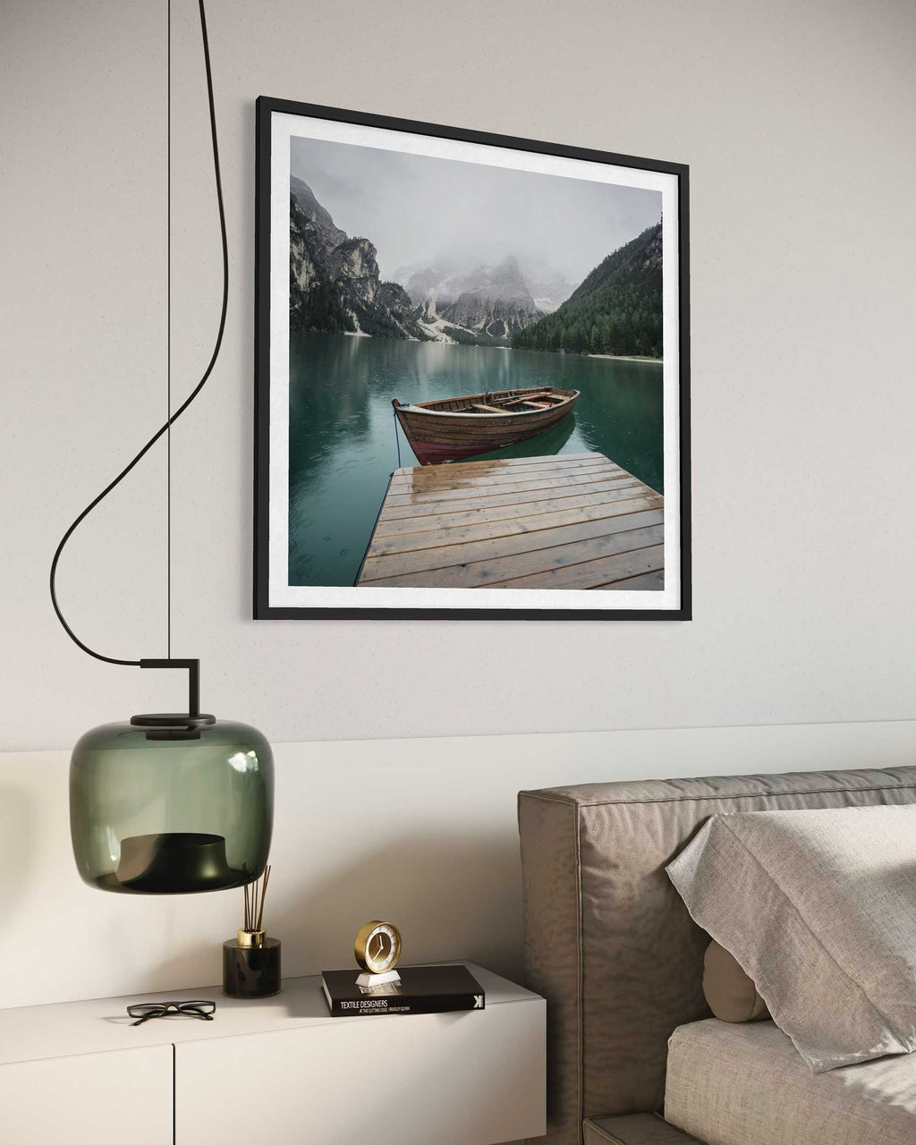 Boat In The Lake Wall Art Print