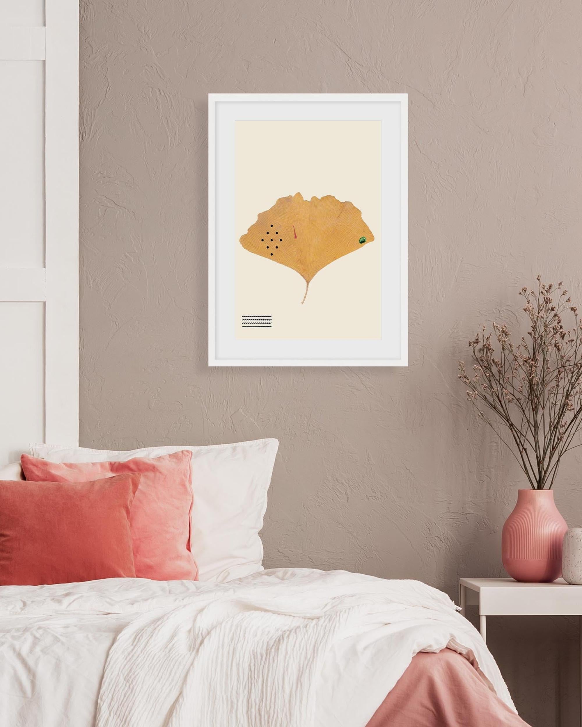 Organic Ginkgo Gold Leaf Art Print
