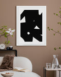 Black Abstract Lines Art Print