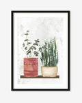 Watercolour Pair Of Potted Plants Art Print