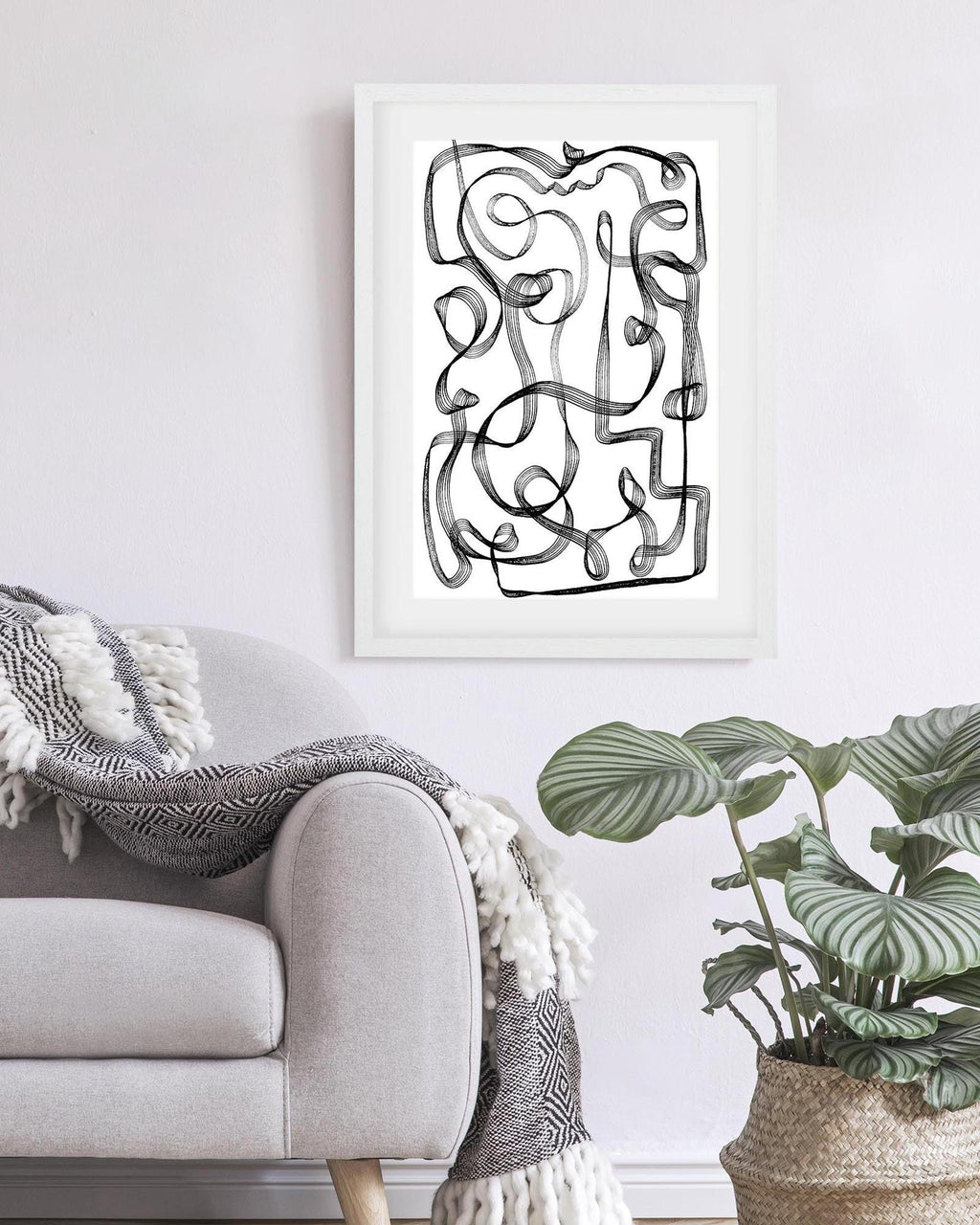 Dimensional Maze Lines Art Print