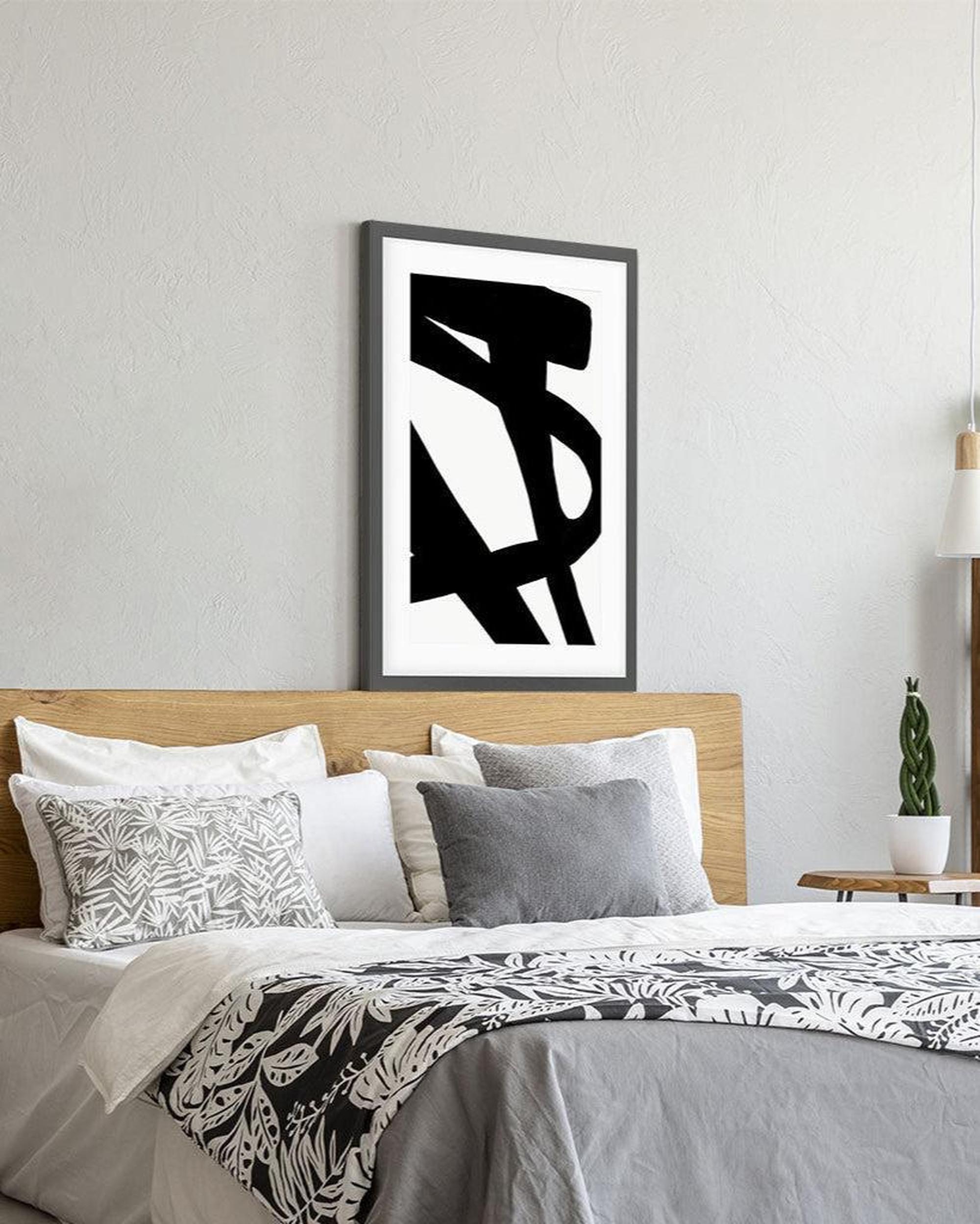 Black Line Art Abstract Art Print