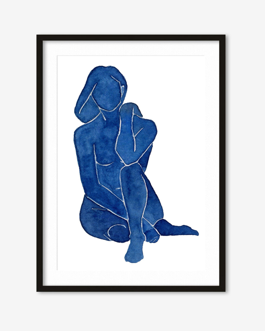 Blue Female Nude Art Print