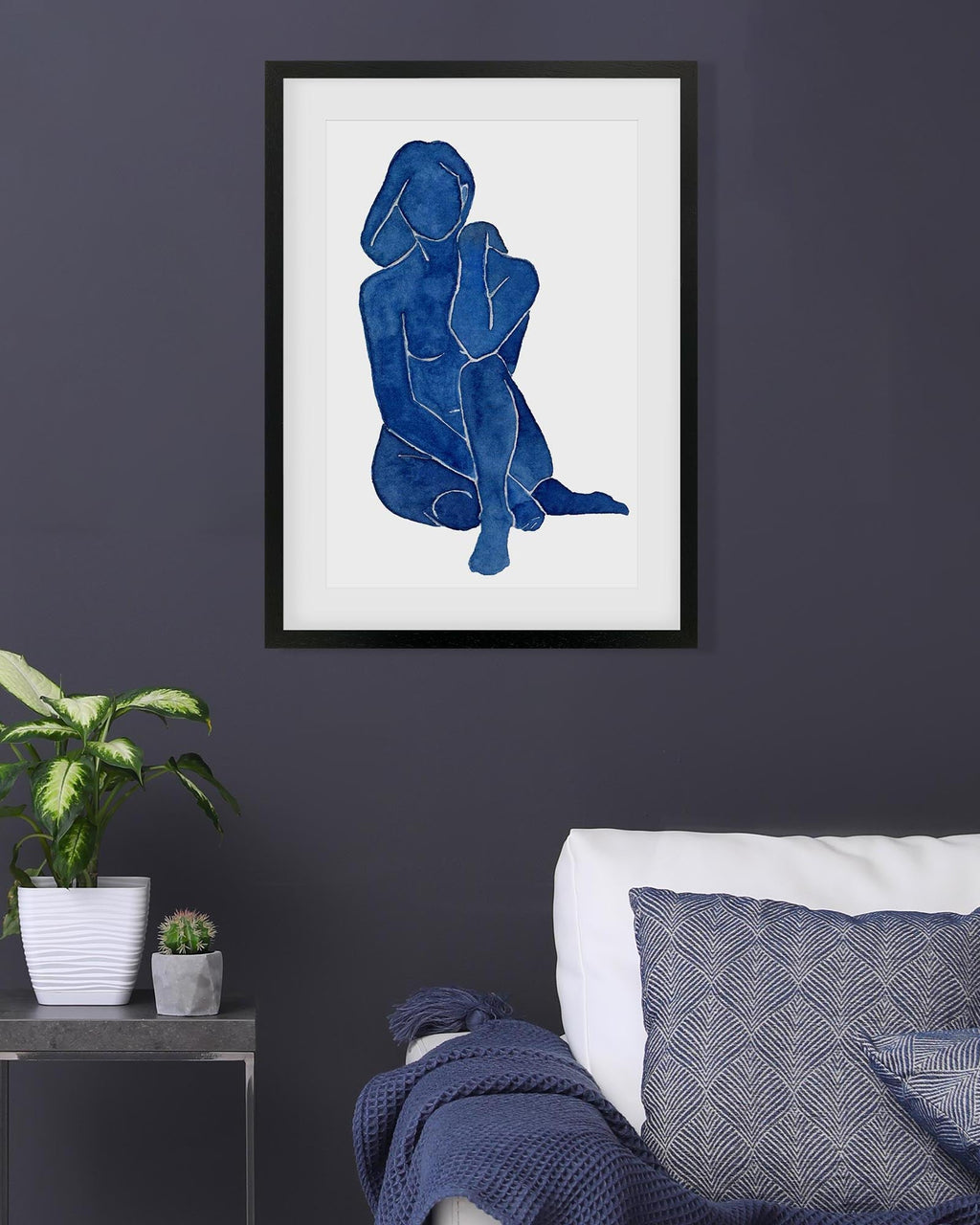 Blue Female Nude Art Print