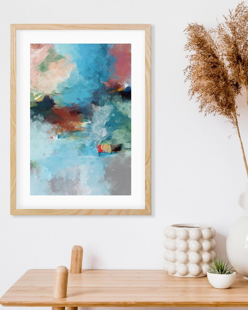 Blue Abstract Clouds Art Print