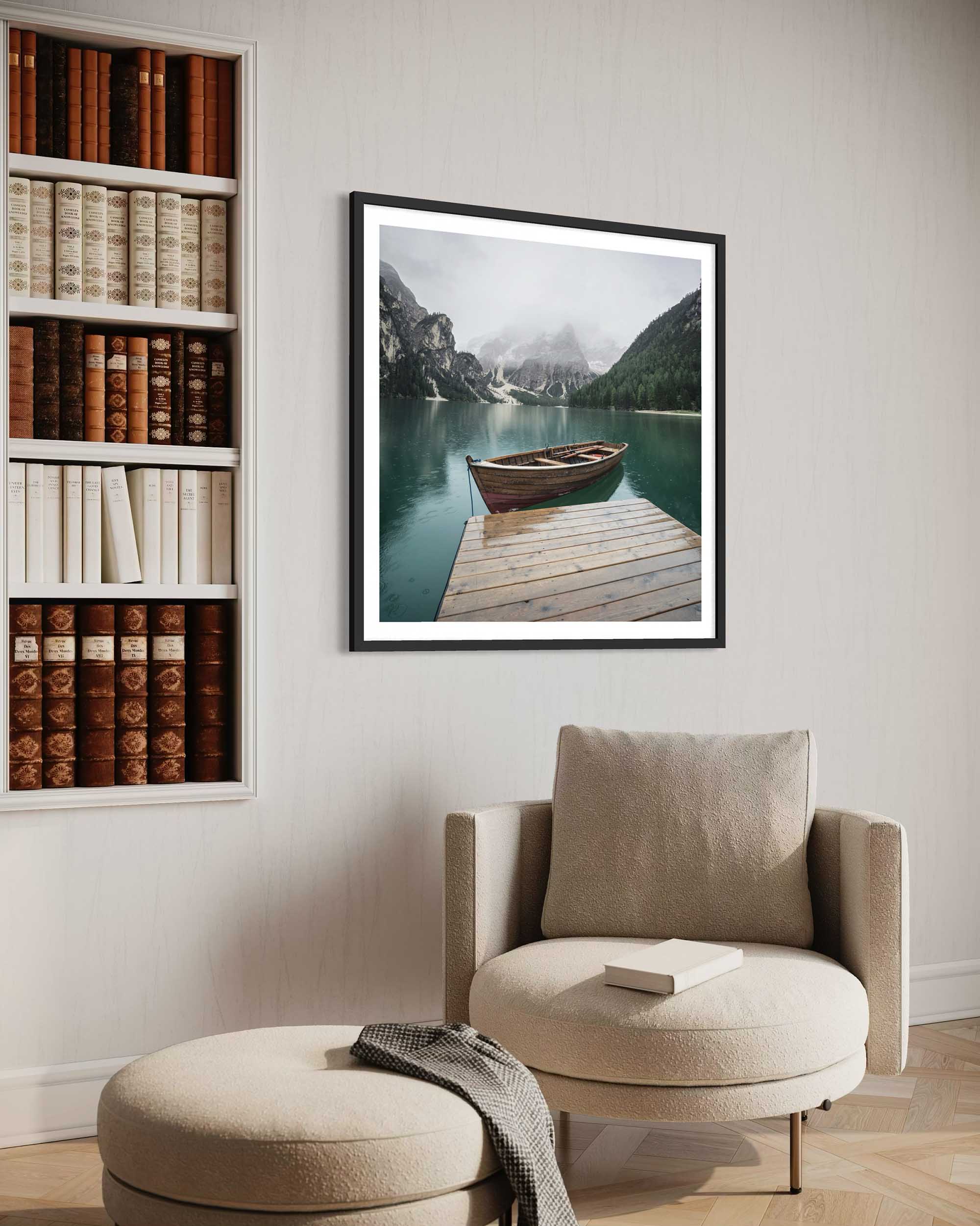 Boat In The Lake Wall Art Print