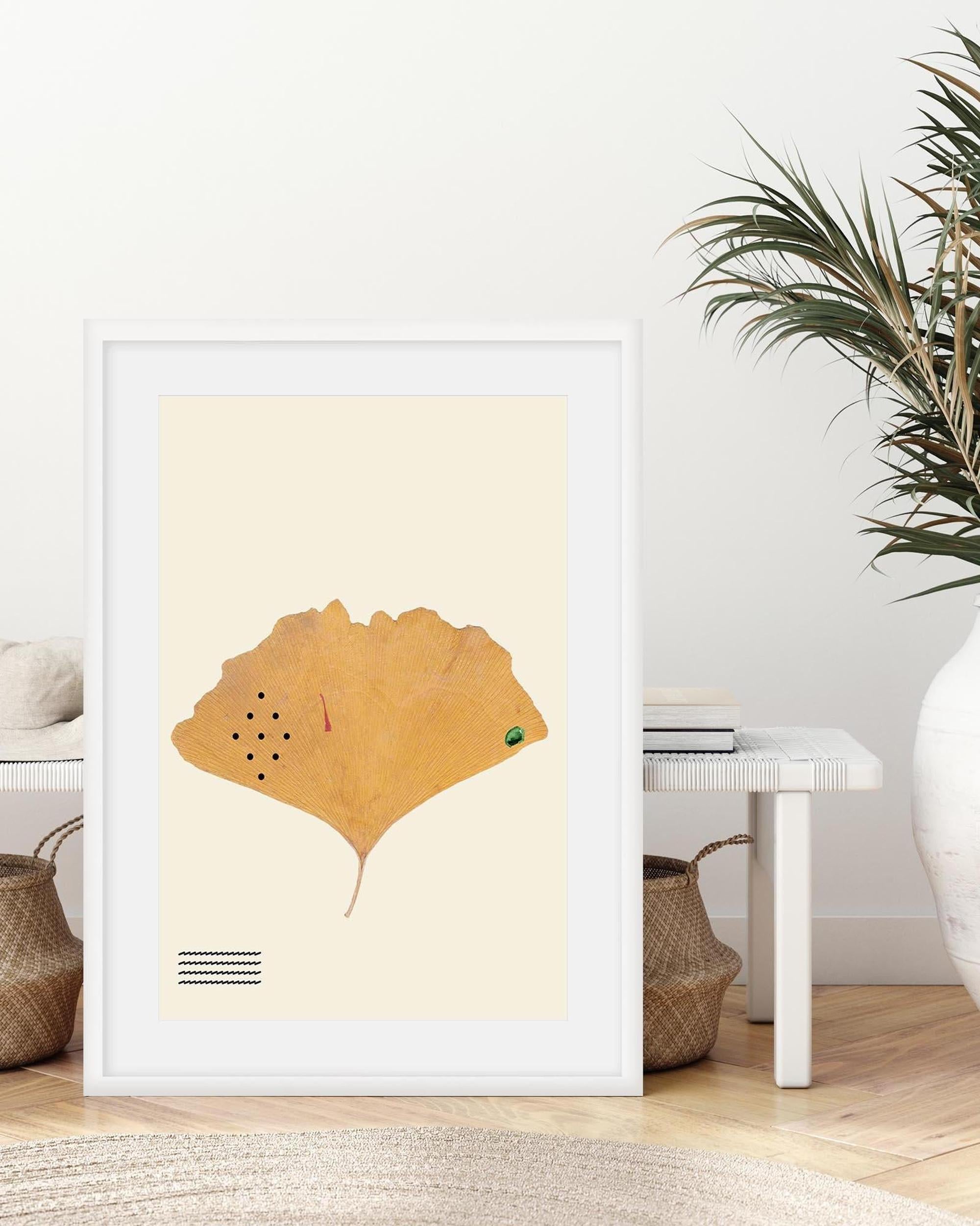 Organic Ginkgo Gold Leaf Art Print
