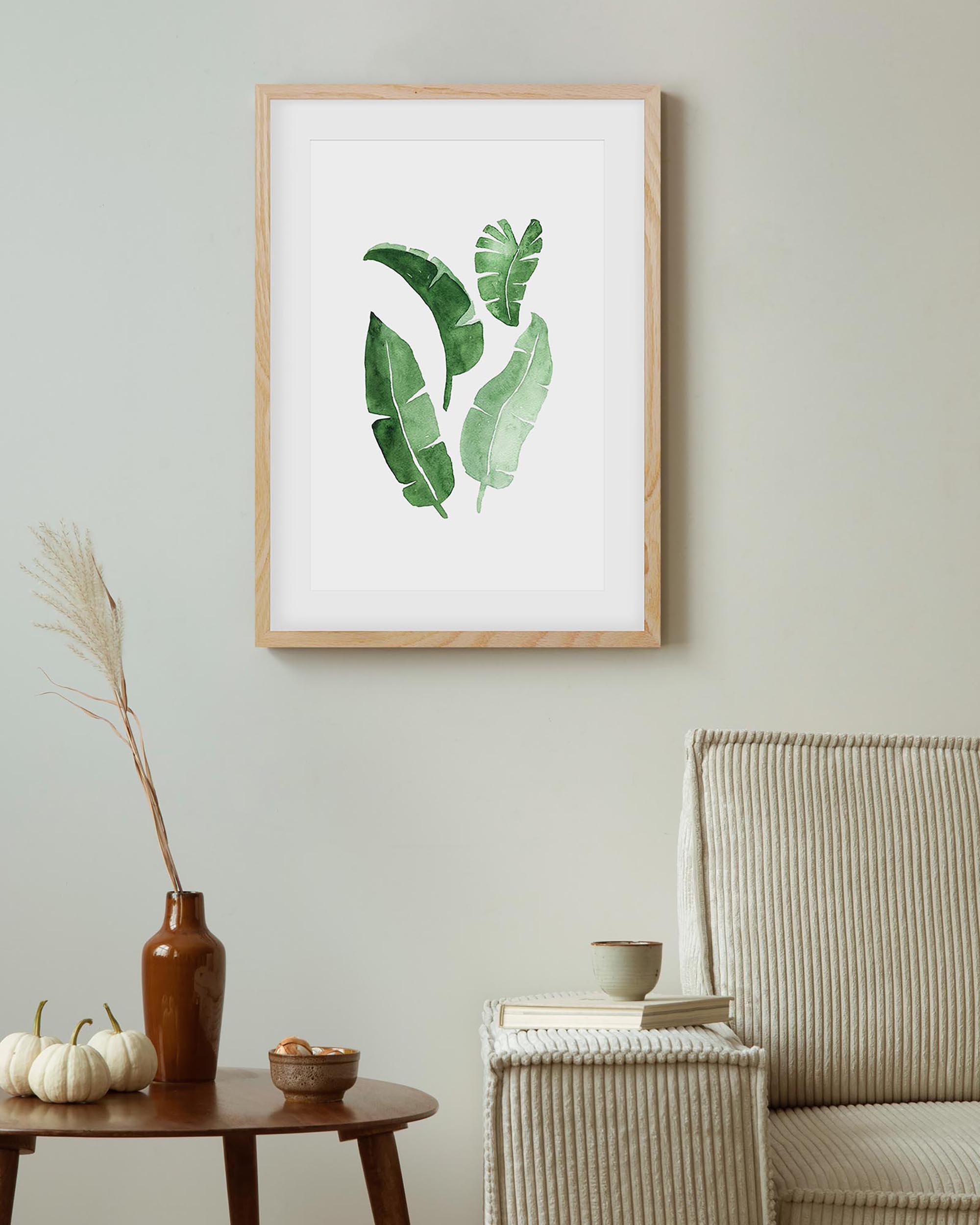 Watercolour Leaves Art Print