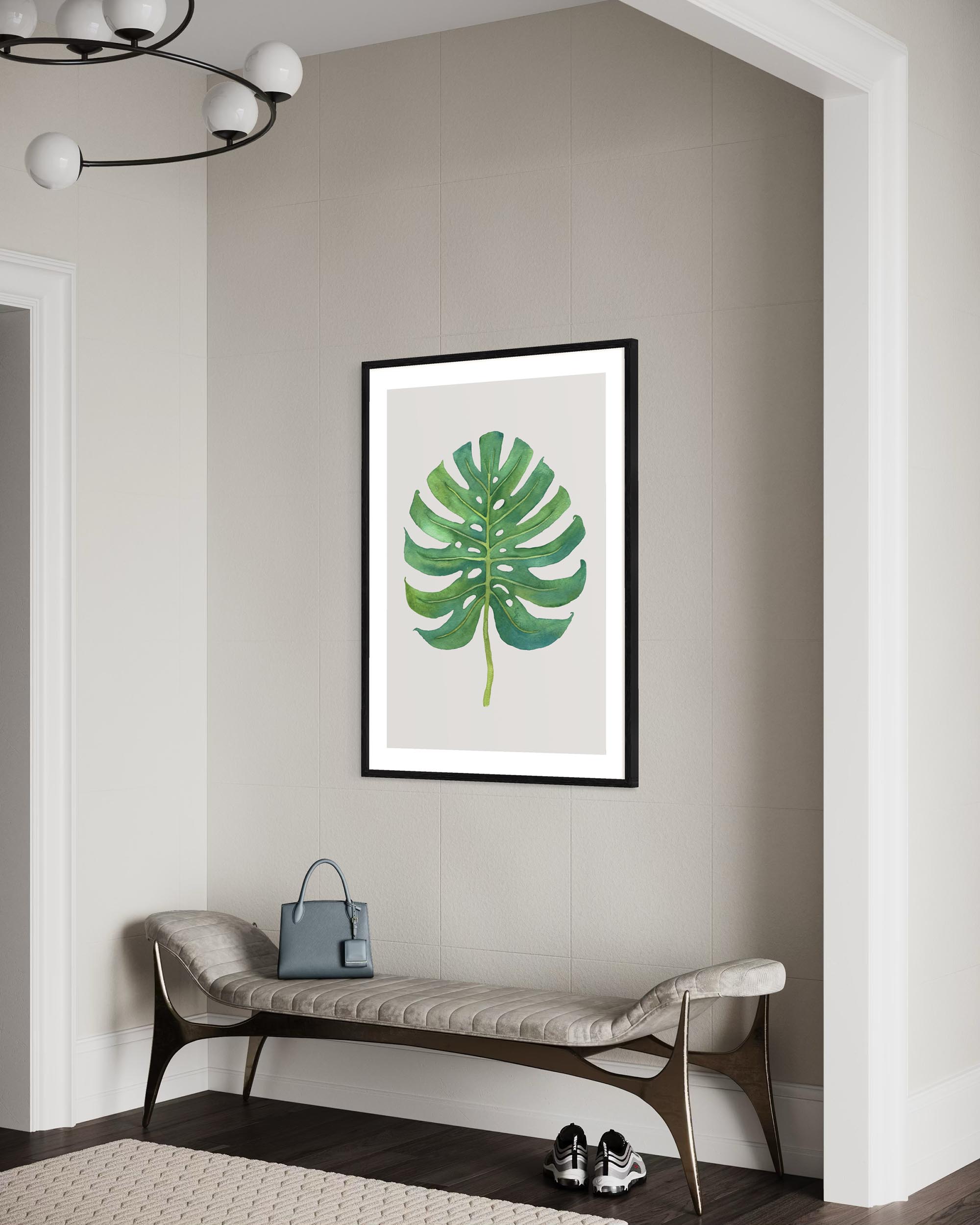 Watercolour Monstera Leaf Art Print