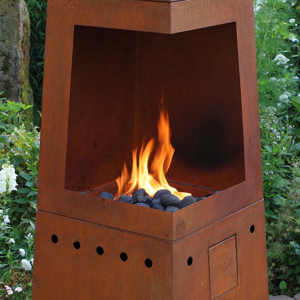 Casa Mia Tempo Gas Chiminea With Cooking Griddle