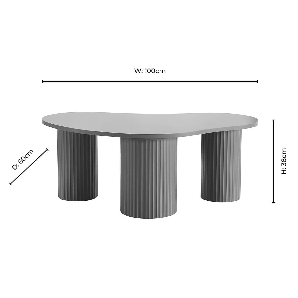 Evie Irregular Coffee Table - Taupe