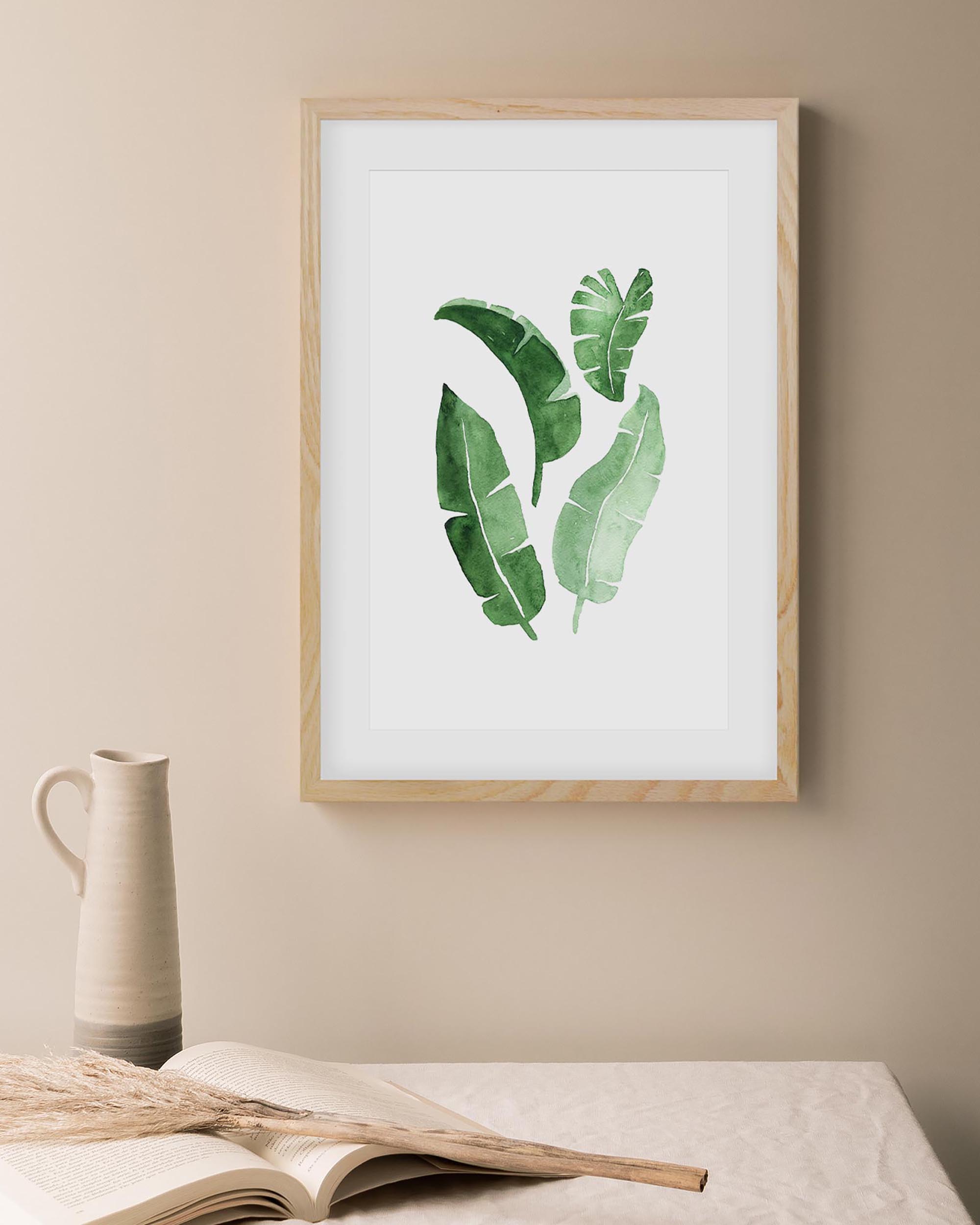 Watercolour Leaves Art Print