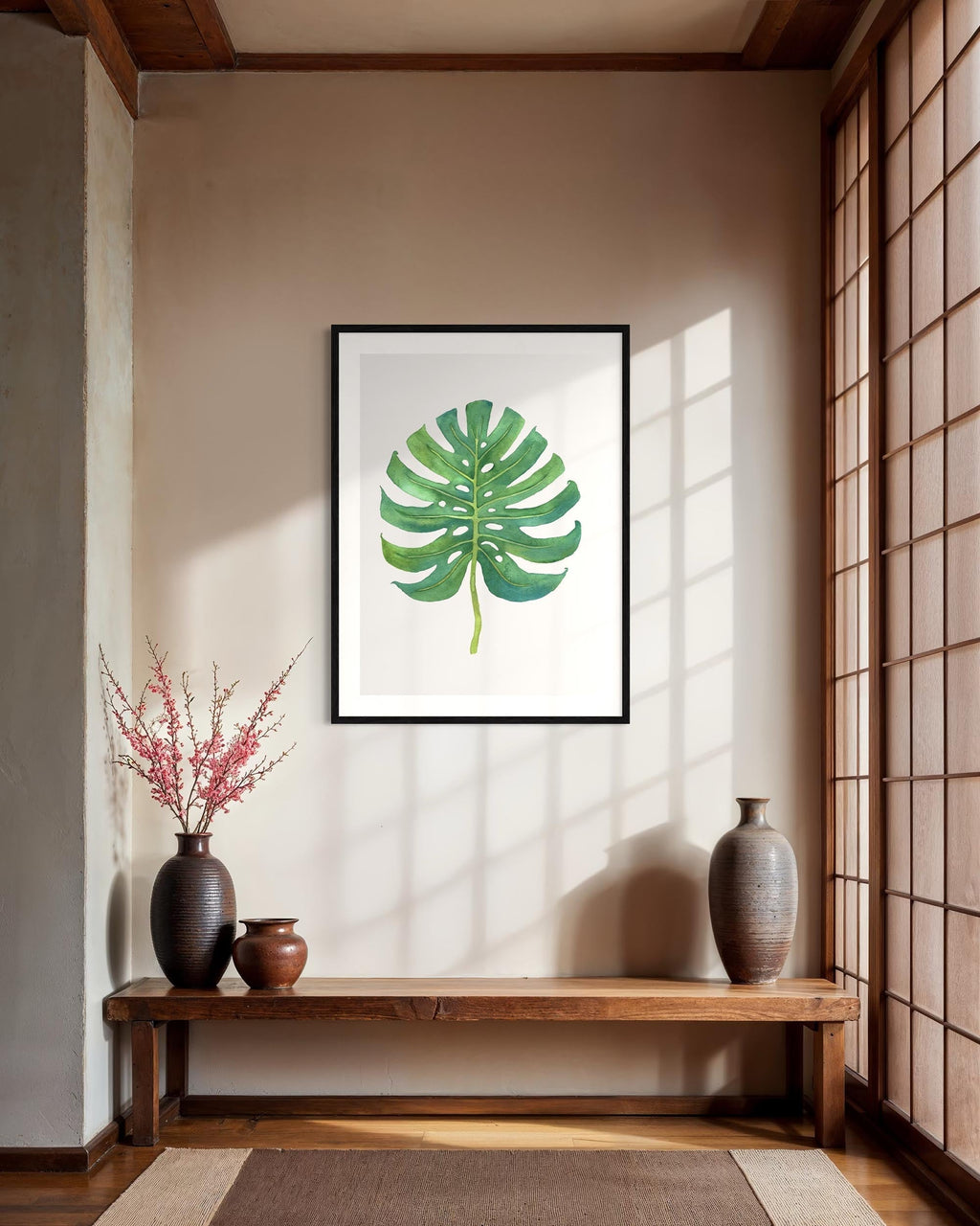 Watercolour Monstera Leaf Art Print