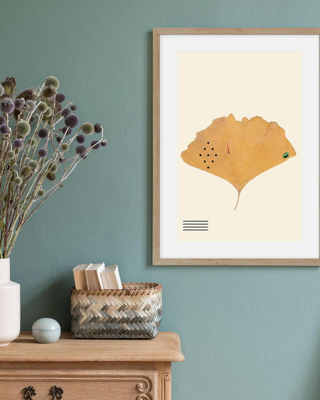 Organic Ginkgo Gold Leaf Art Print