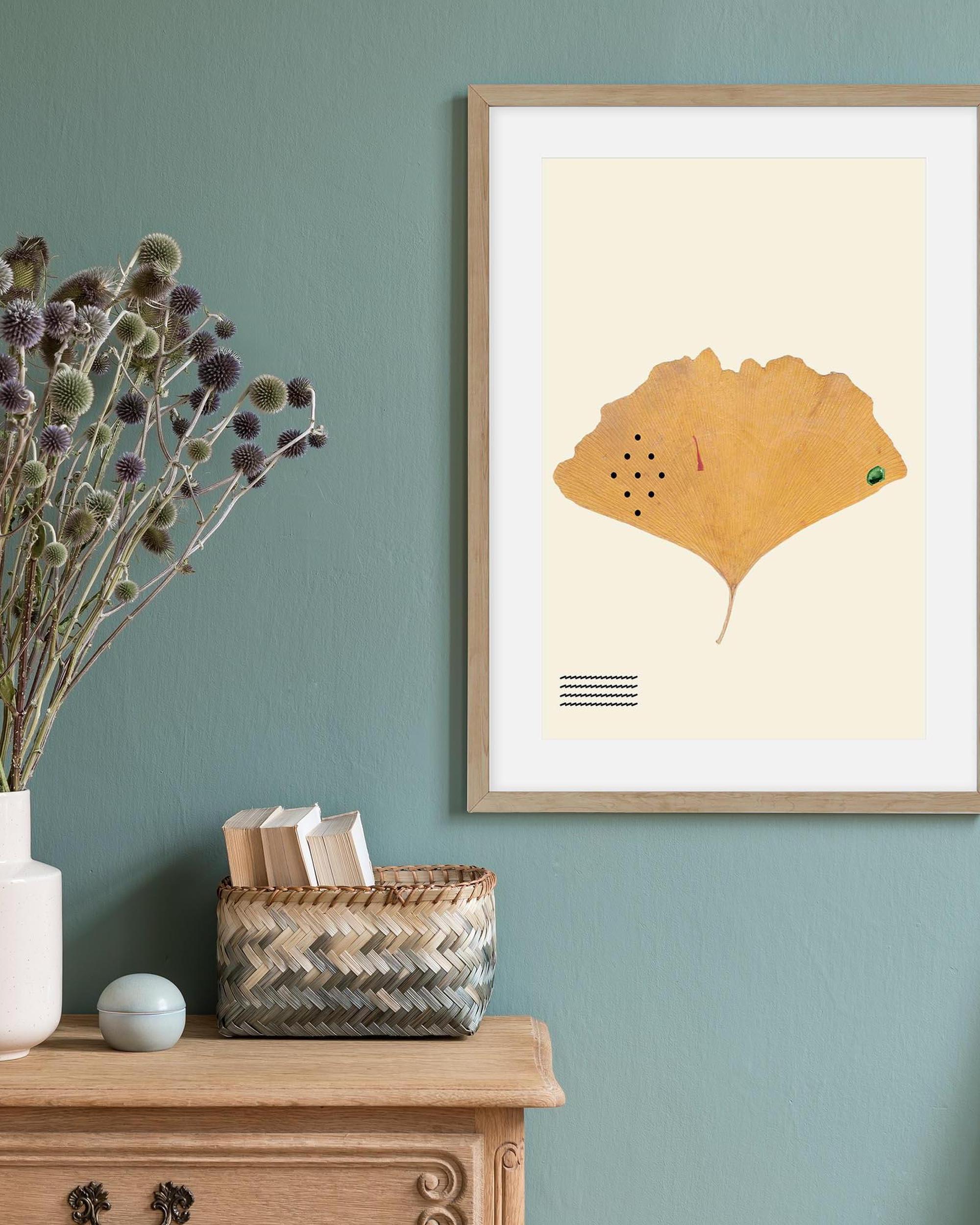 Organic Ginkgo Gold Leaf Art Print