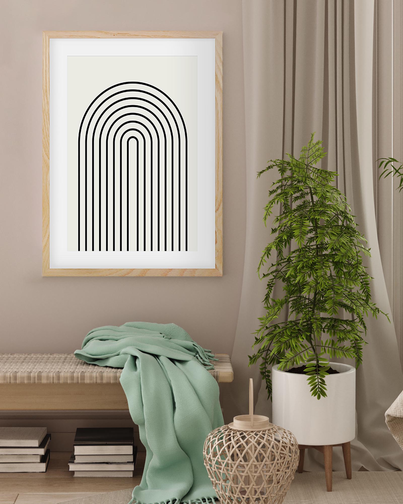 Retro Curve Art Print
