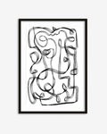 Dimensional Maze Lines Art Print
