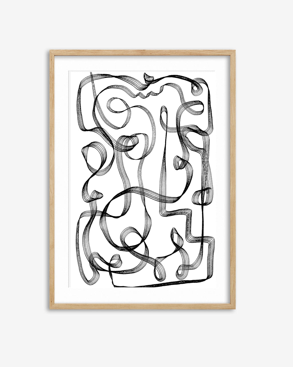 Dimensional Maze Lines Art Print