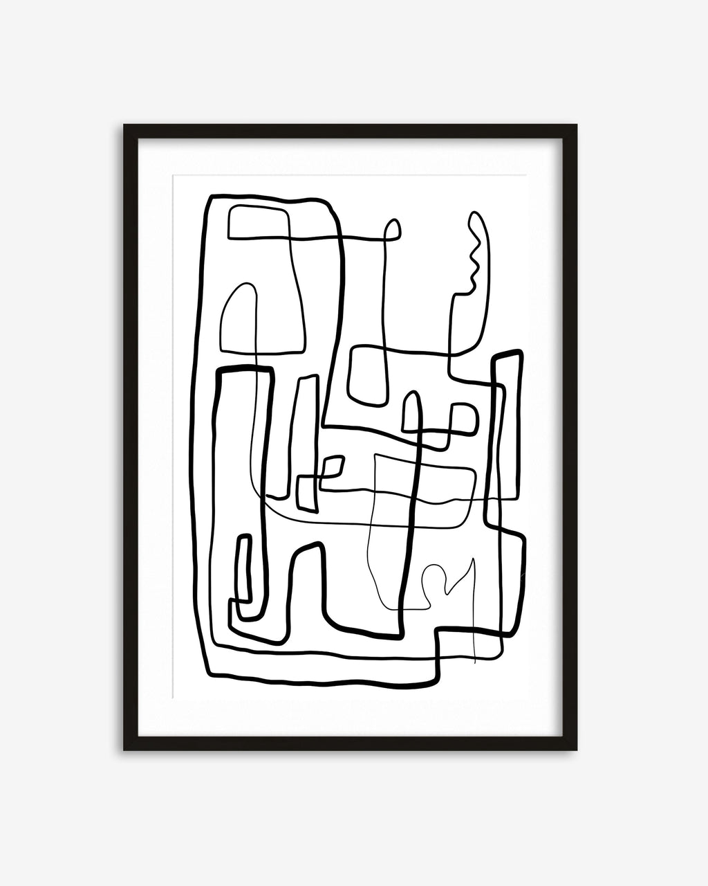 Labyrinth Line Drawing Art Print