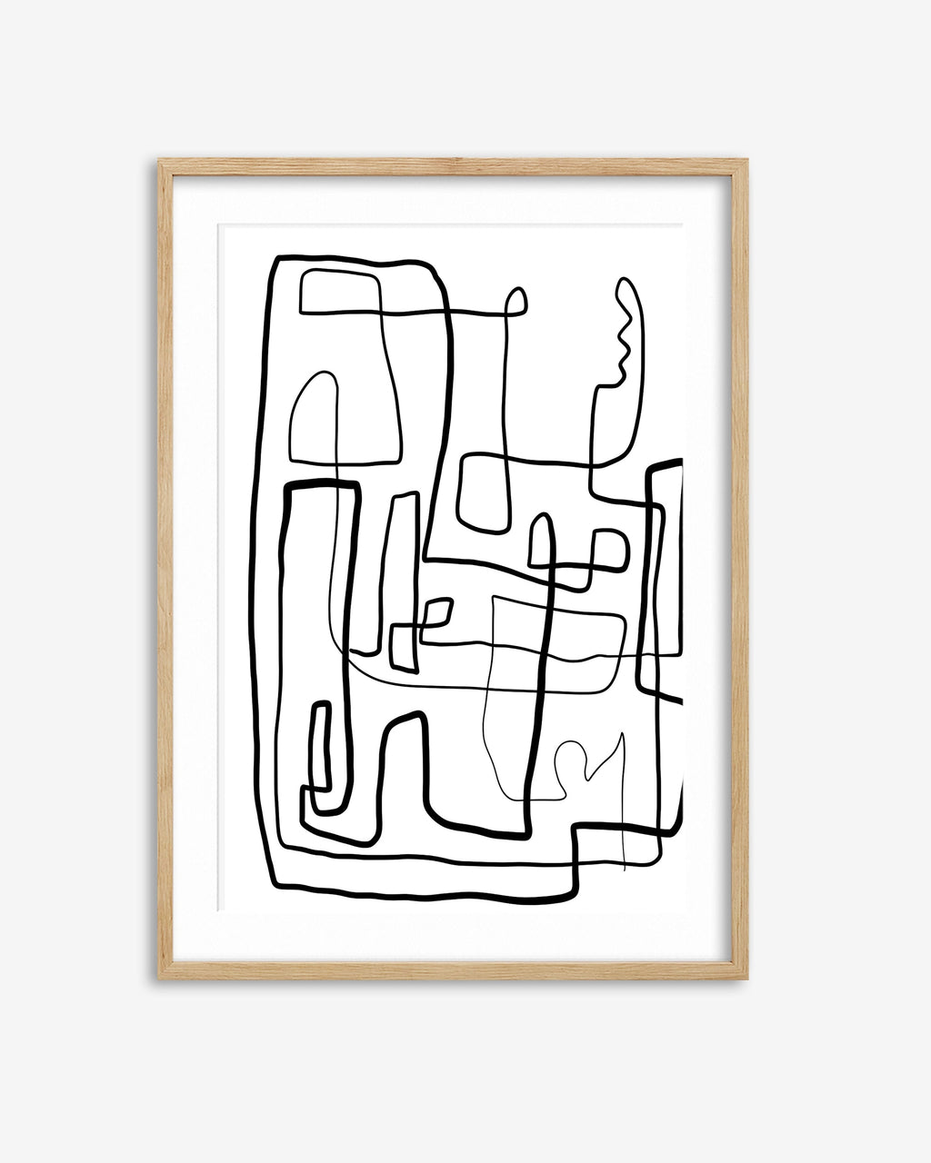 Labyrinth Line Drawing Art Print
