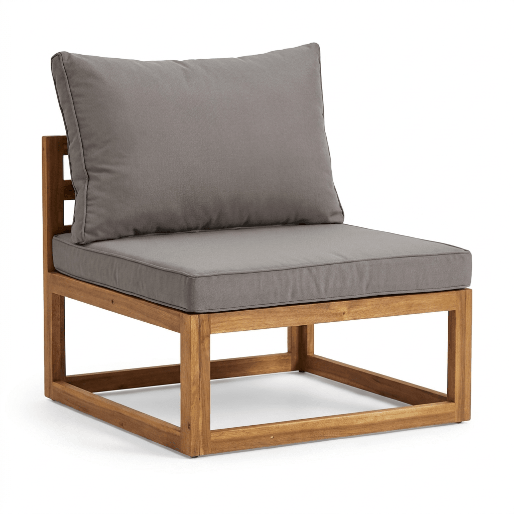 Rowan Wooden Garden Chairs with Coffee Table - Grey