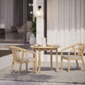 Maris Outdoor 2 Seater Round Bistro Dining Table and Chairs - Natural