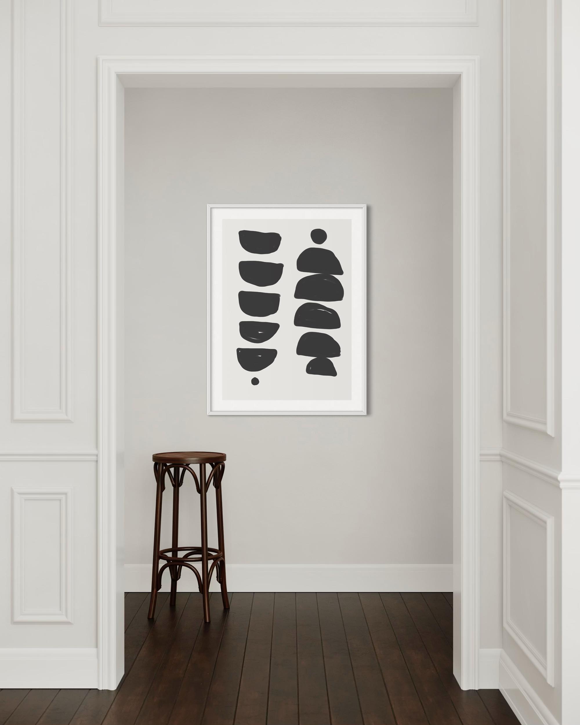 Monochrome Mid Century Art Print