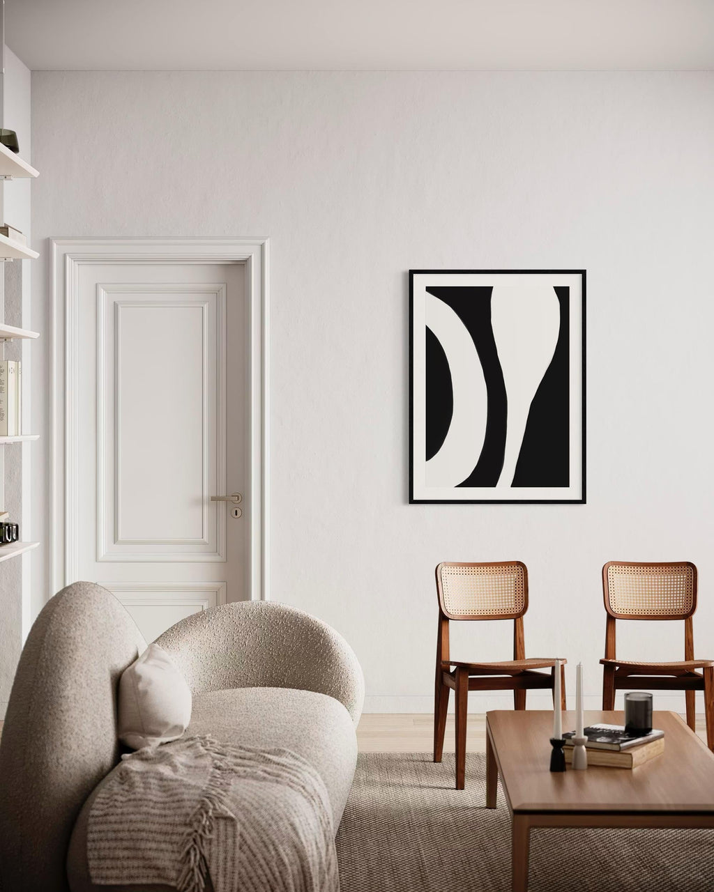 Black And White Abstract Lines Art Print