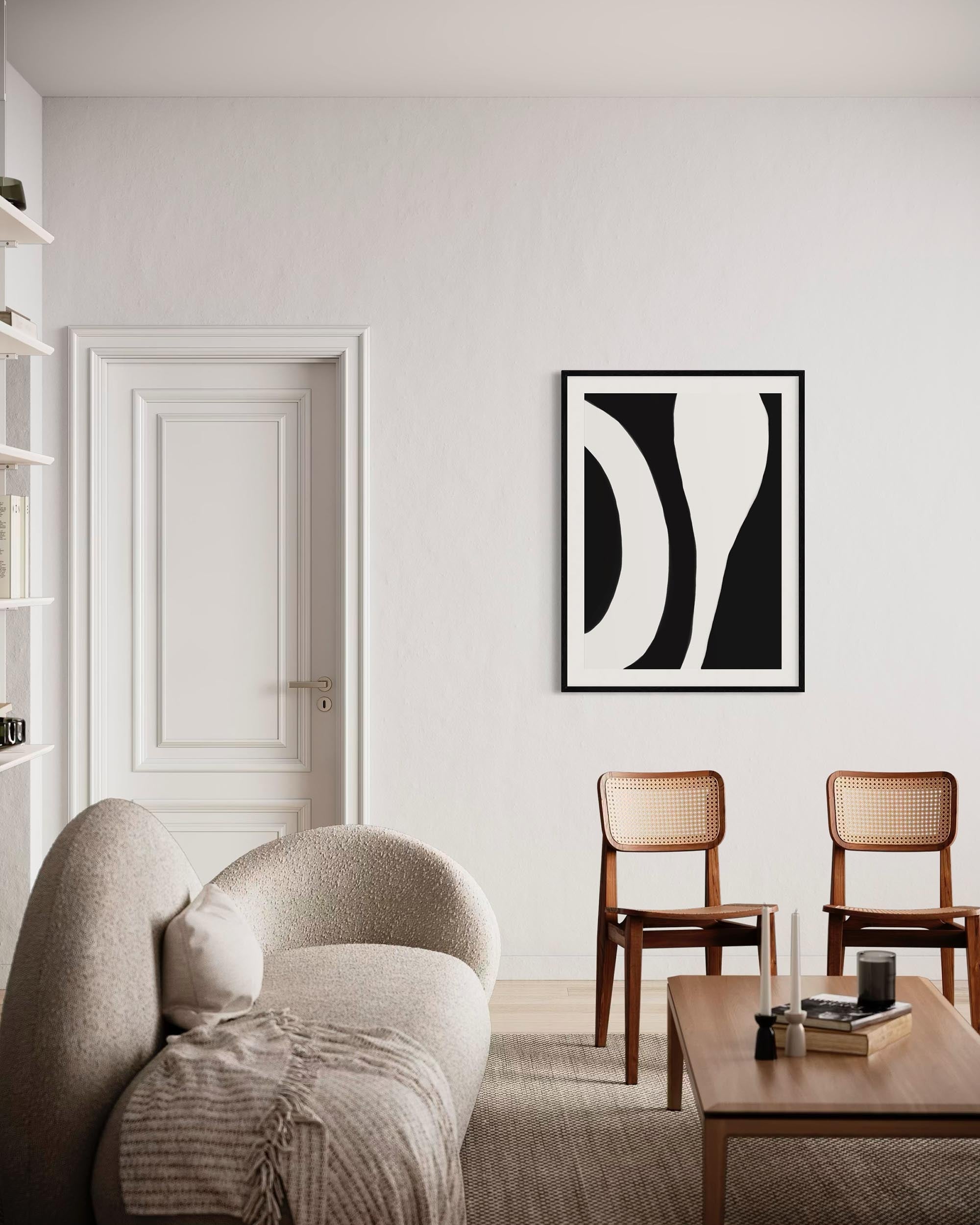Black And White Abstract Lines Art Print