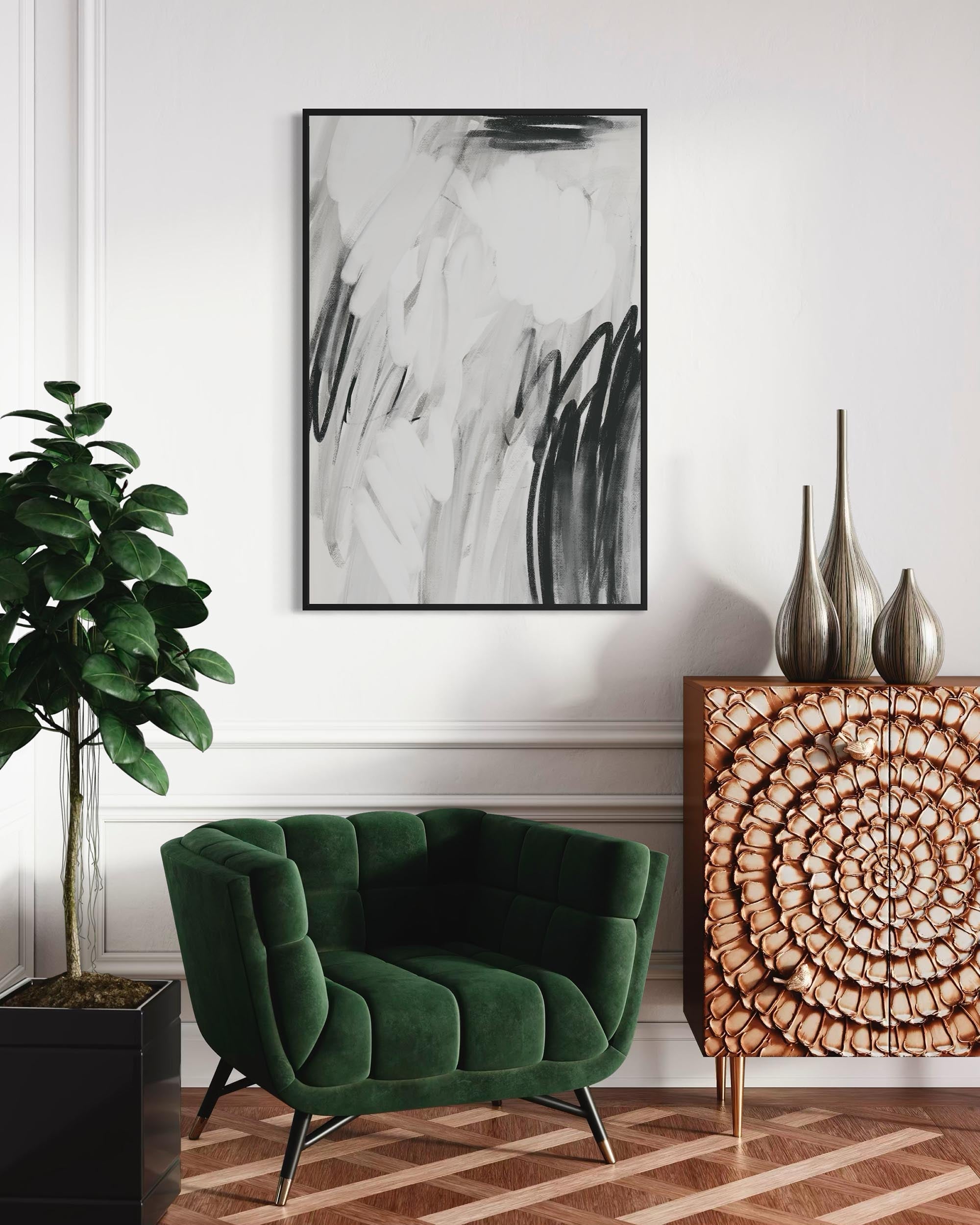 Abstract Monochrome Art Print