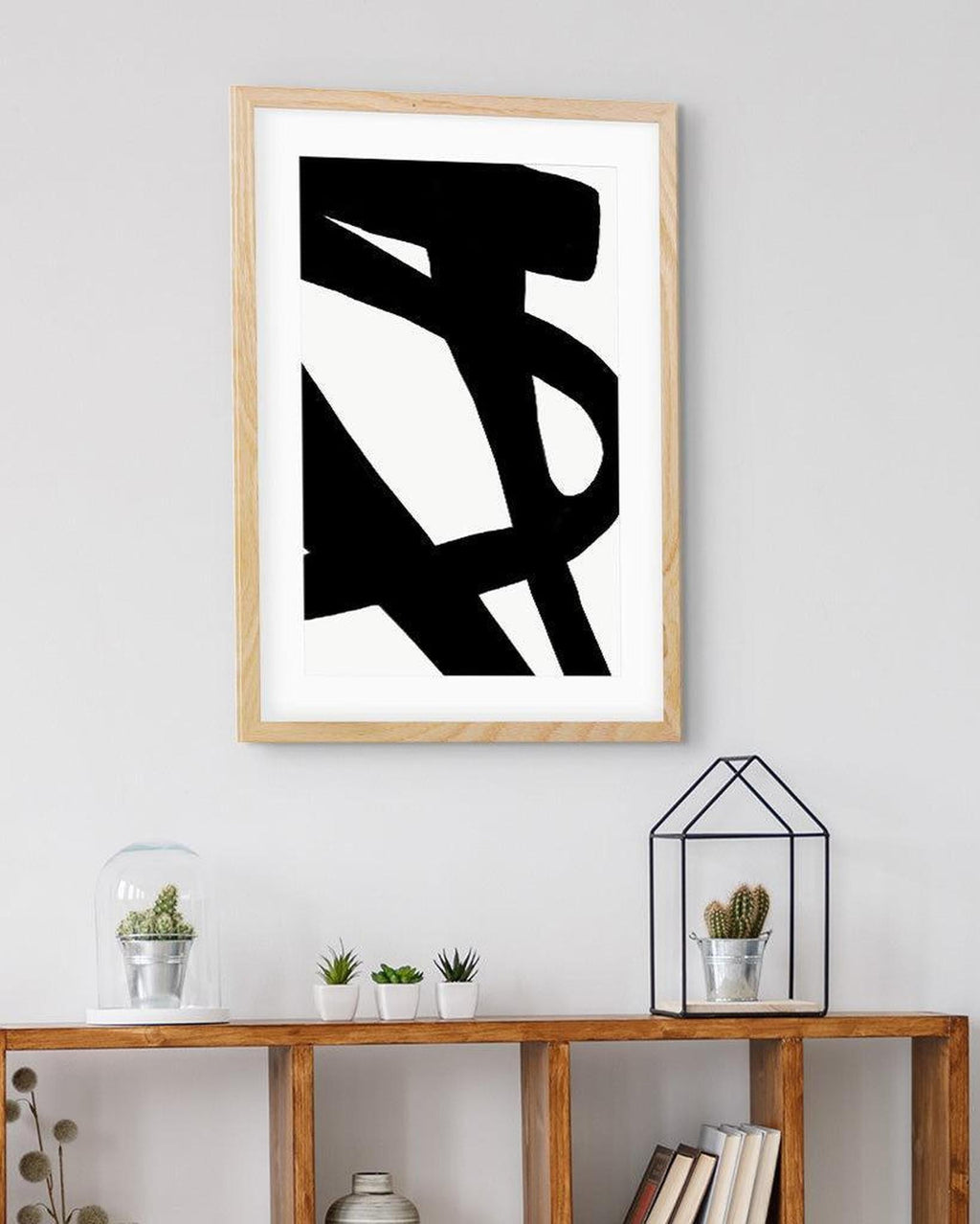 Black Line Art Abstract Art Print