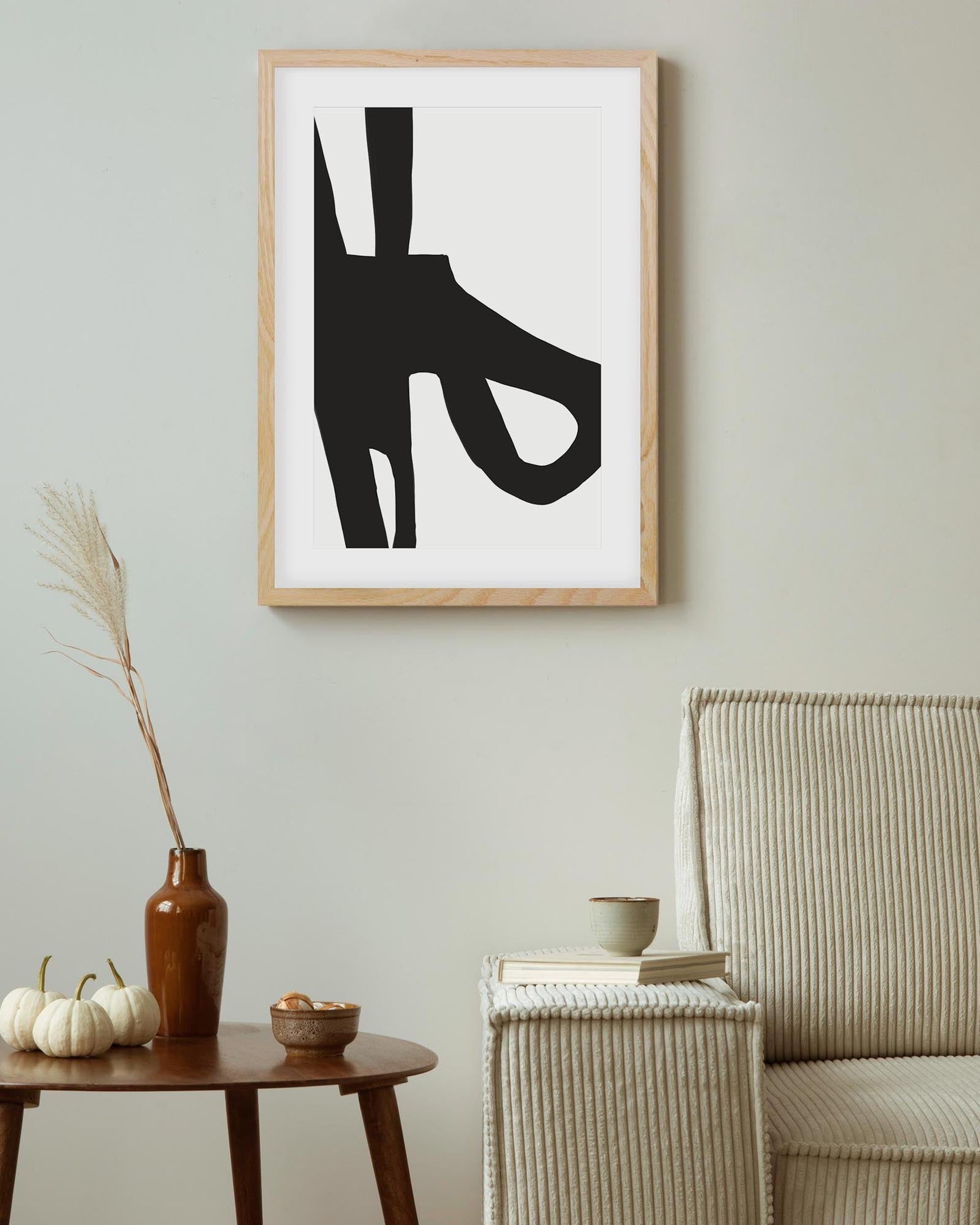 Abstract Black Lines Art Print