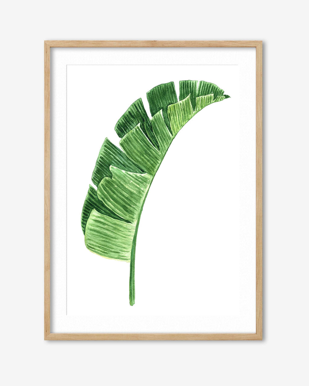 Textured Green Watercolour Leaf Art Print