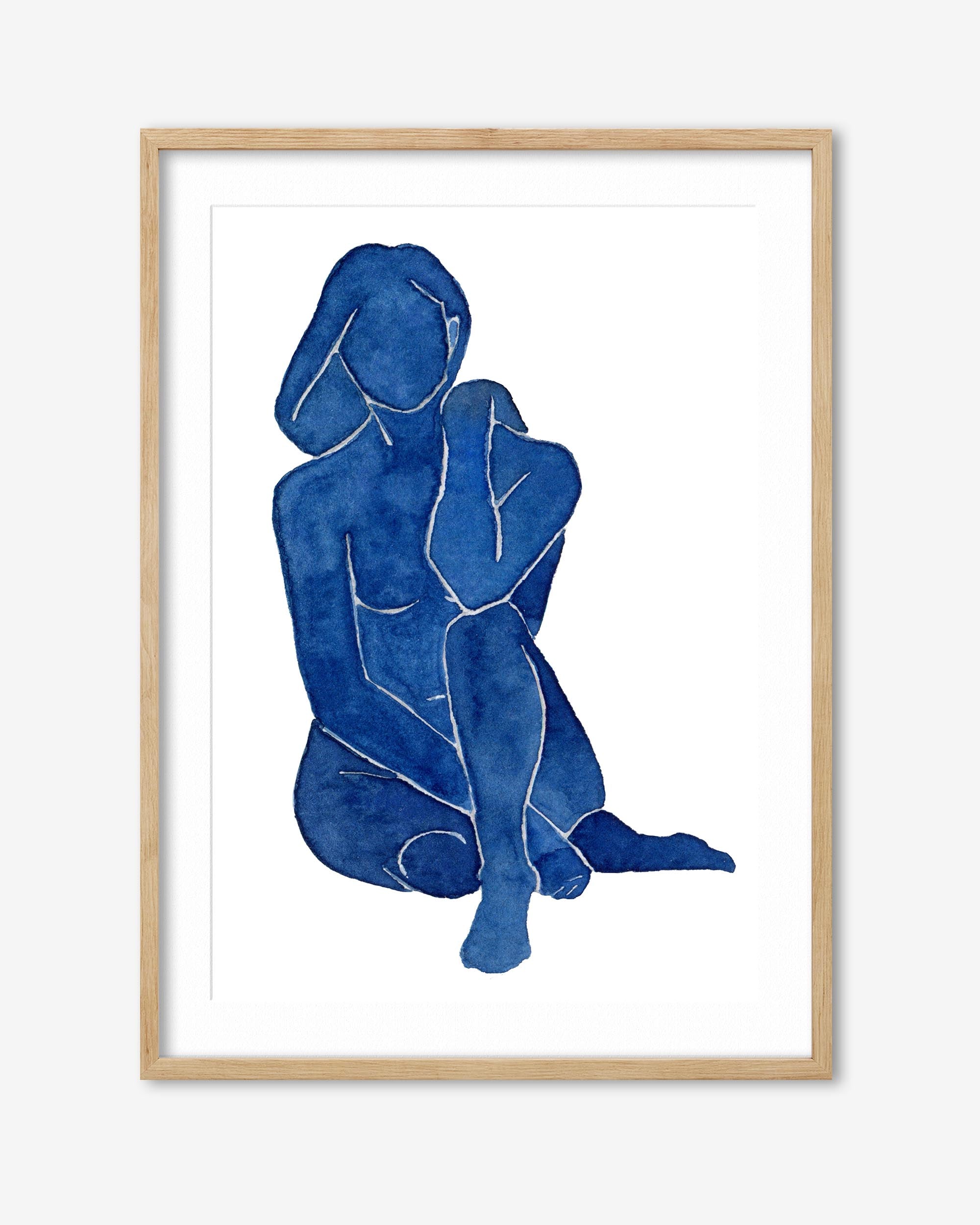 Blue Female Nude Art Print