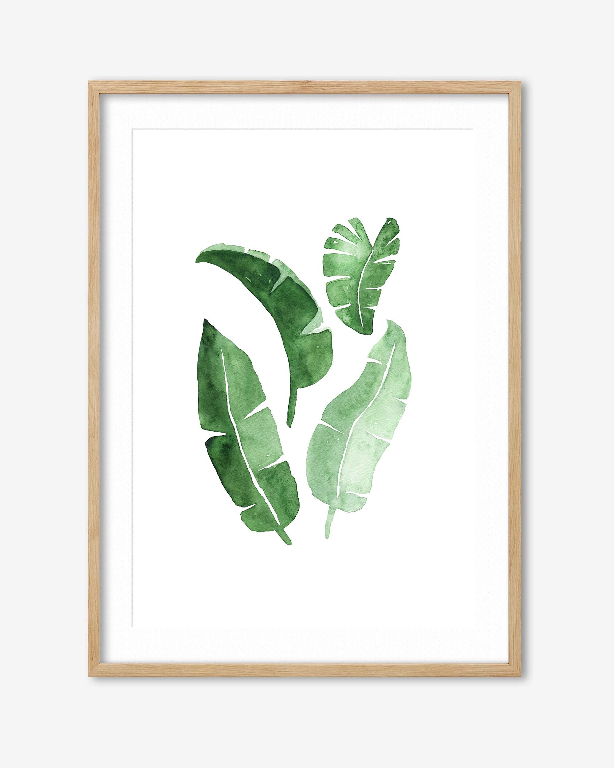 Watercolour Leaves Art Print