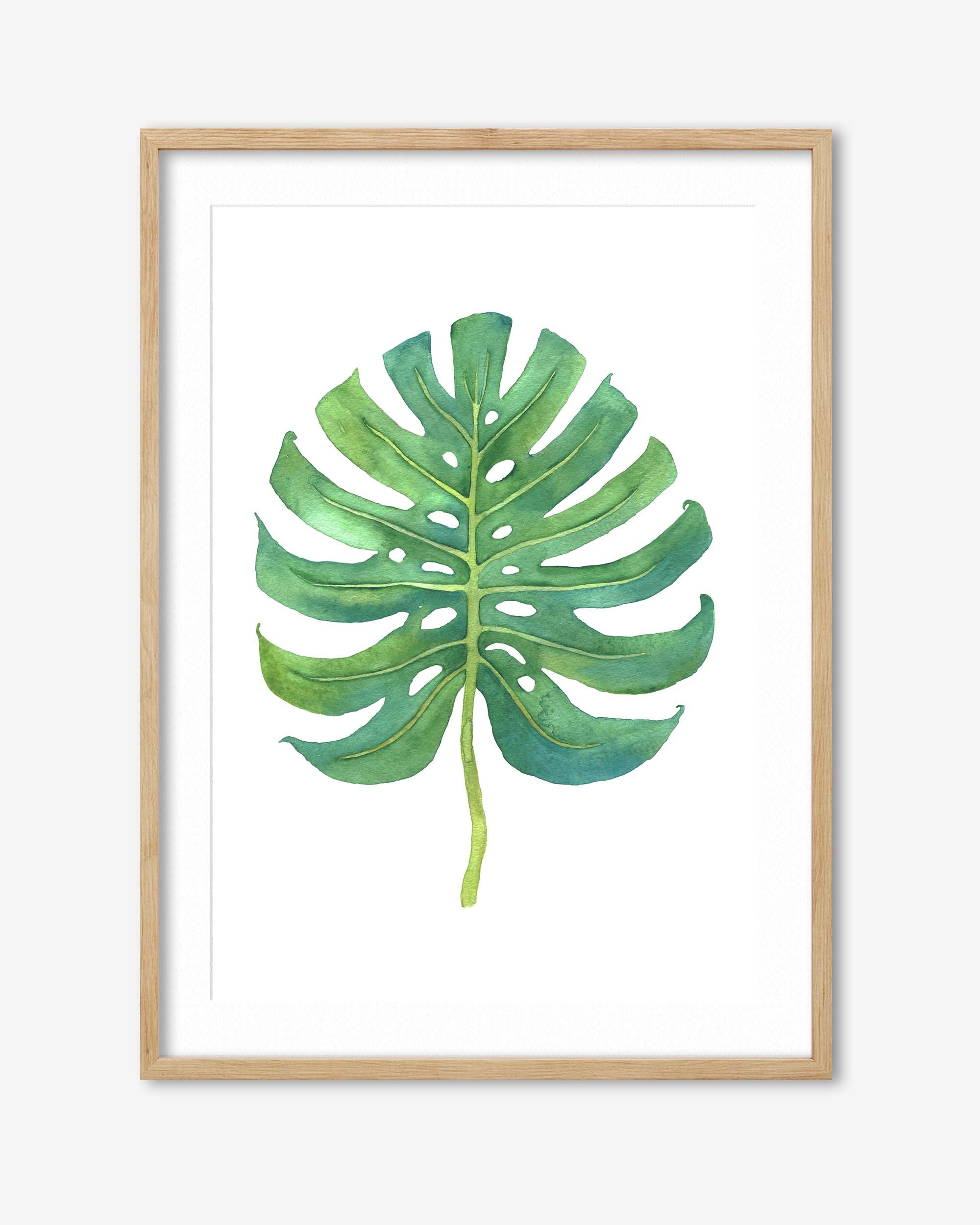 Watercolour Monstera Leaf Art Print
